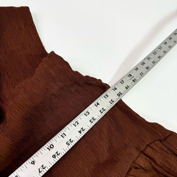 LotusTraders Dress Womens One Size Brown Sleeveless witchy smocked Midi boho - Picture 8 of 9